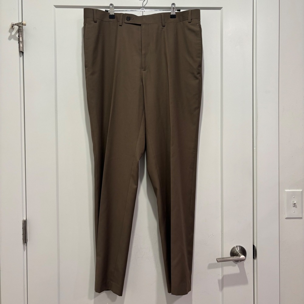 Lauren Ralph Lauren Mens Brown Flat Front Dress Pants 36W x 32L RN90736